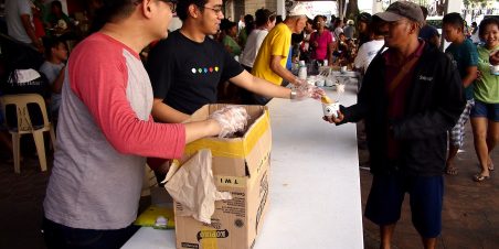 Group of volunteers at a food bank