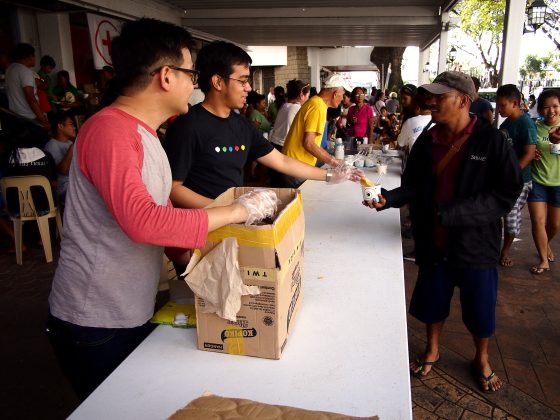 Group of volunteers at a food bank