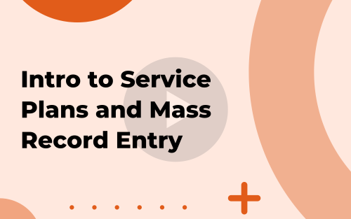 Intro to Service Plans and Mass Record Entry